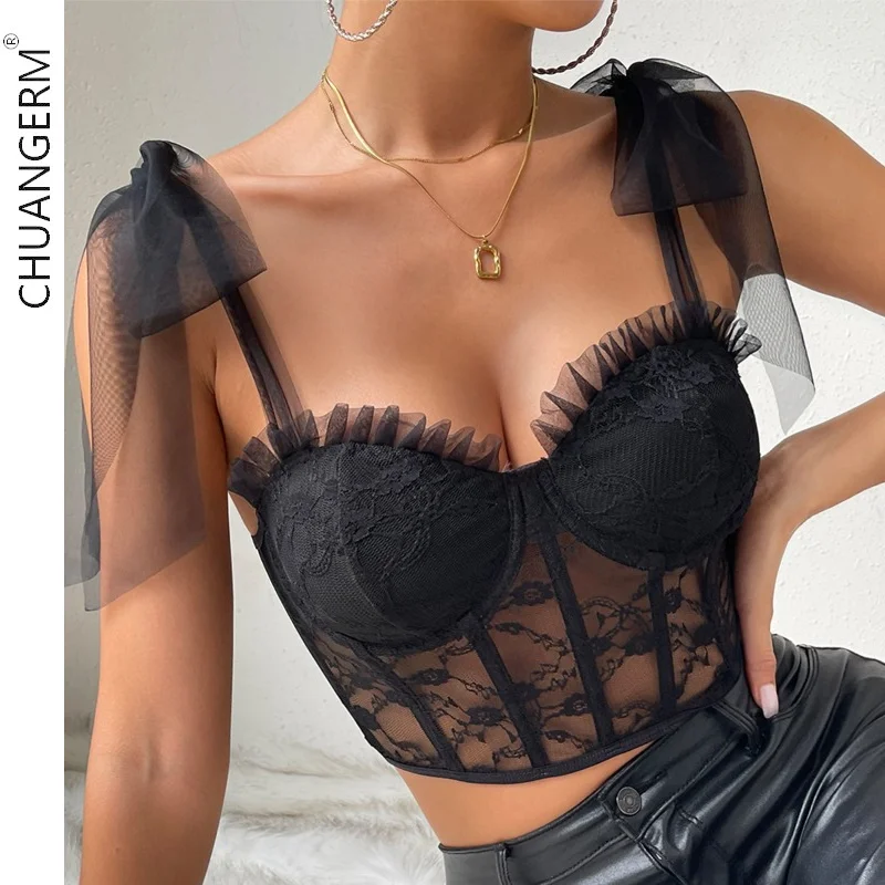 

Сексуальный женский корсет CHUANGERM с цветочным кружевом, сетчатый ремень, стальное кольцо, рыба, кость, перспективный, СПАЙС, девушка, слинг, Женский пуш-ап