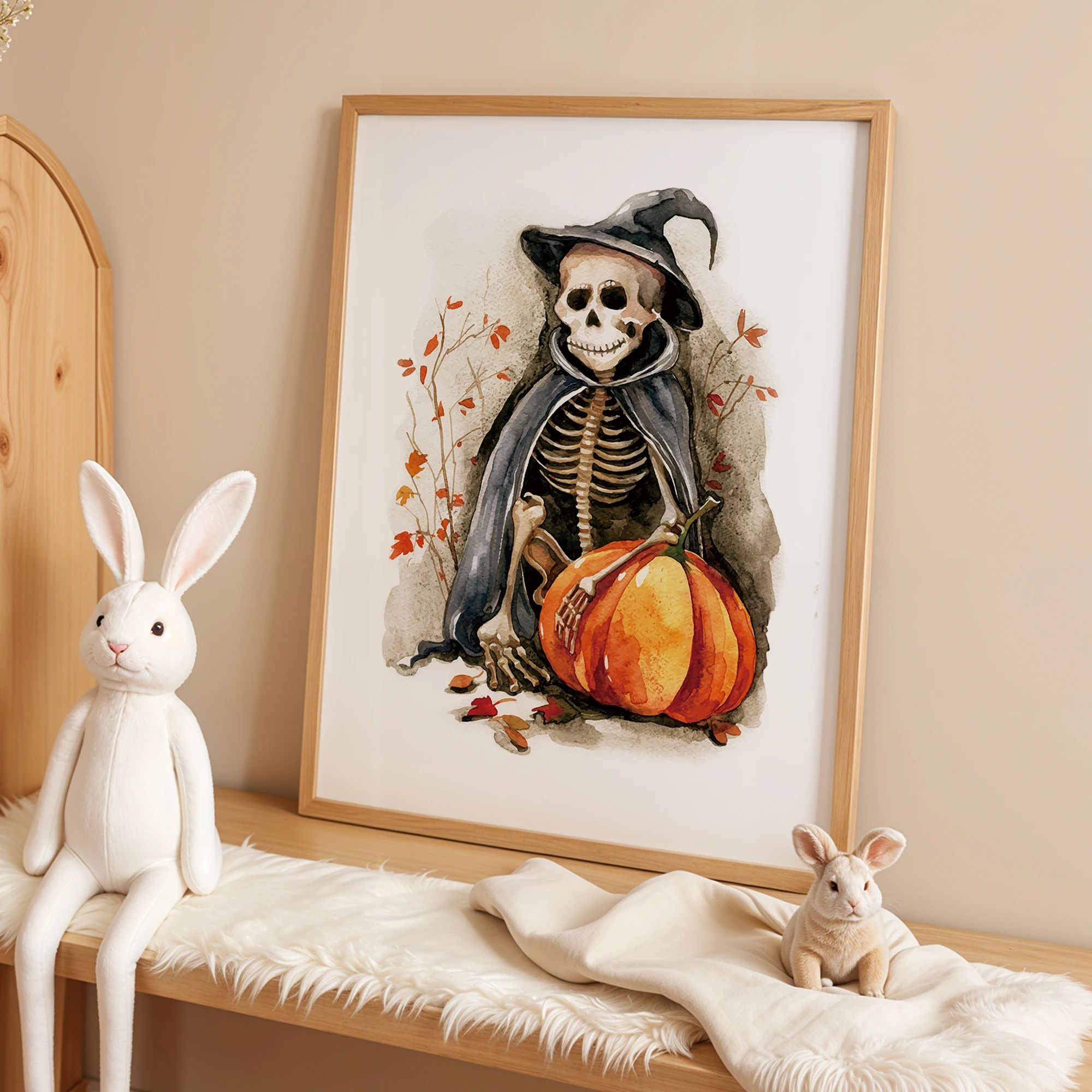 3 個パーソナライズされたカスタム名魔女壁アート版画キャンバス絵画ポスター画像ハロウィンリビングルーム家の装飾