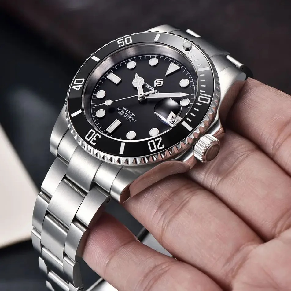 TERAMI Professional Auto Date Mechanical Mens Watch 300m Waterproof 316L Stainless Automatic Movement Sapphire Diving Clock NH35 view 3