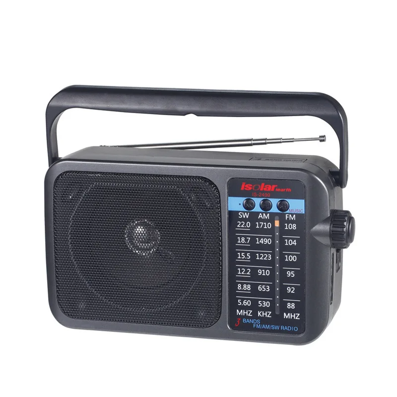 Foreign Trade Cross Border Portable IS-2400AC Full Band Radio Portable FM Radio Retro Vintage