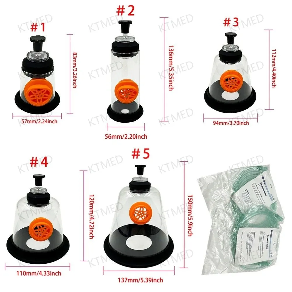 Ranlraka Pet Dog Cat NO.1-NO.5 Oxygen Mask Kit Oxygen Inhalation Atomizing Mask for Animals Veterinary Instrument
