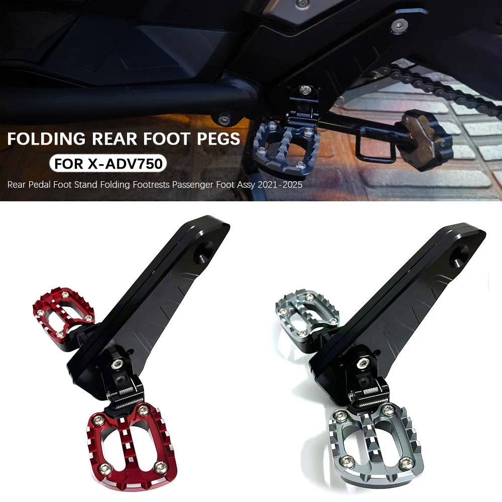 

Motorcycle For HONDA X-ADV750 Accessories black Rear Pedal Foot Stand Folding Footrests Passenger Foot xadv Xadv750 2021-2025
