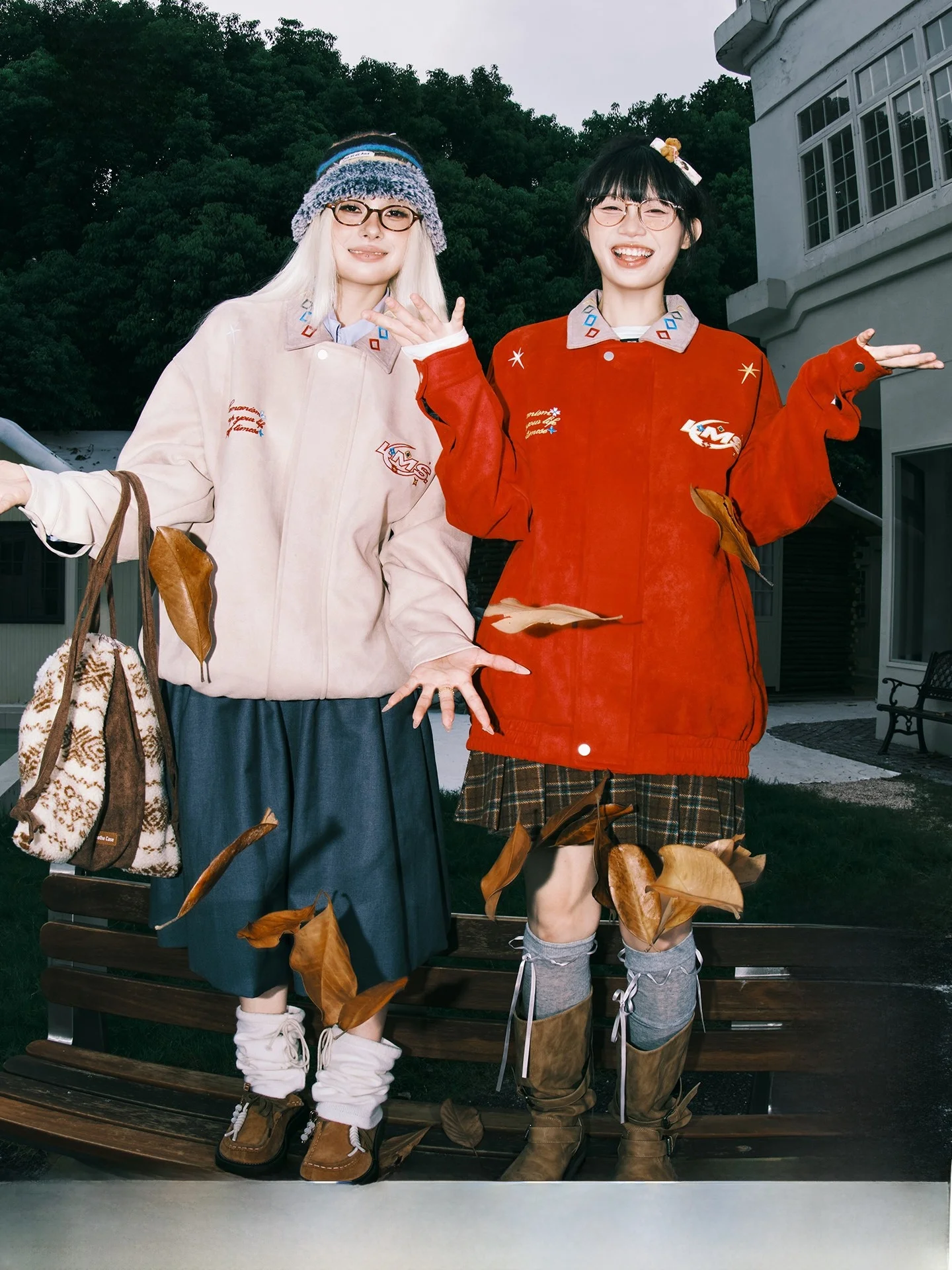 

Lemanism American Sle Suede Jaet Red Flip Collar ex 2025 New Couple Model Letter Top Men Women Casual Wear