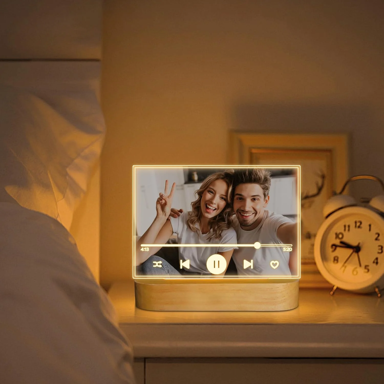 Personalized 3D Night Light Acrylic Lamp Customized Photo/Text Valentine's Day Wedding Anniversary Birthday Gift Led Photo Frame