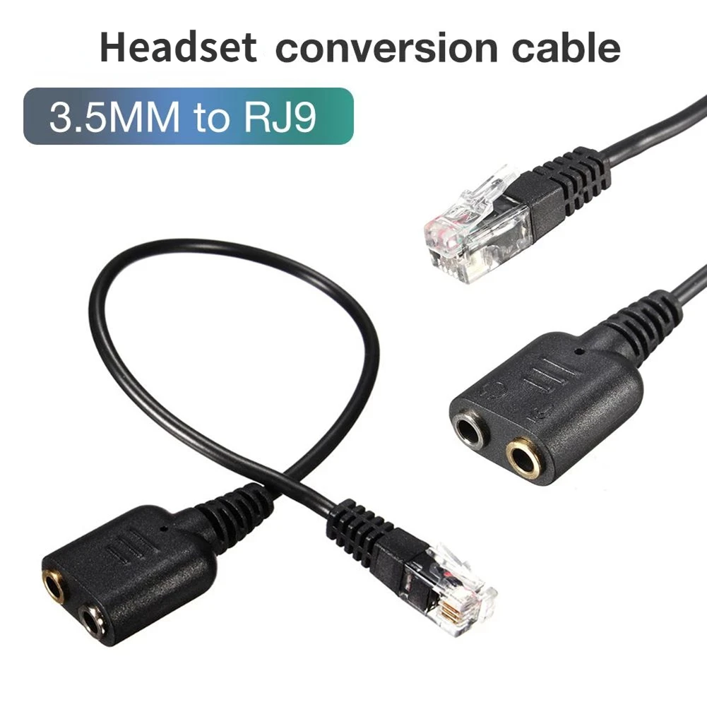 

0.2m Computer Headset Converter RJ9 Male To Dual 3.5mm Female Jack Headphone Microphone Splitter Cable for Telephone SparkleComm