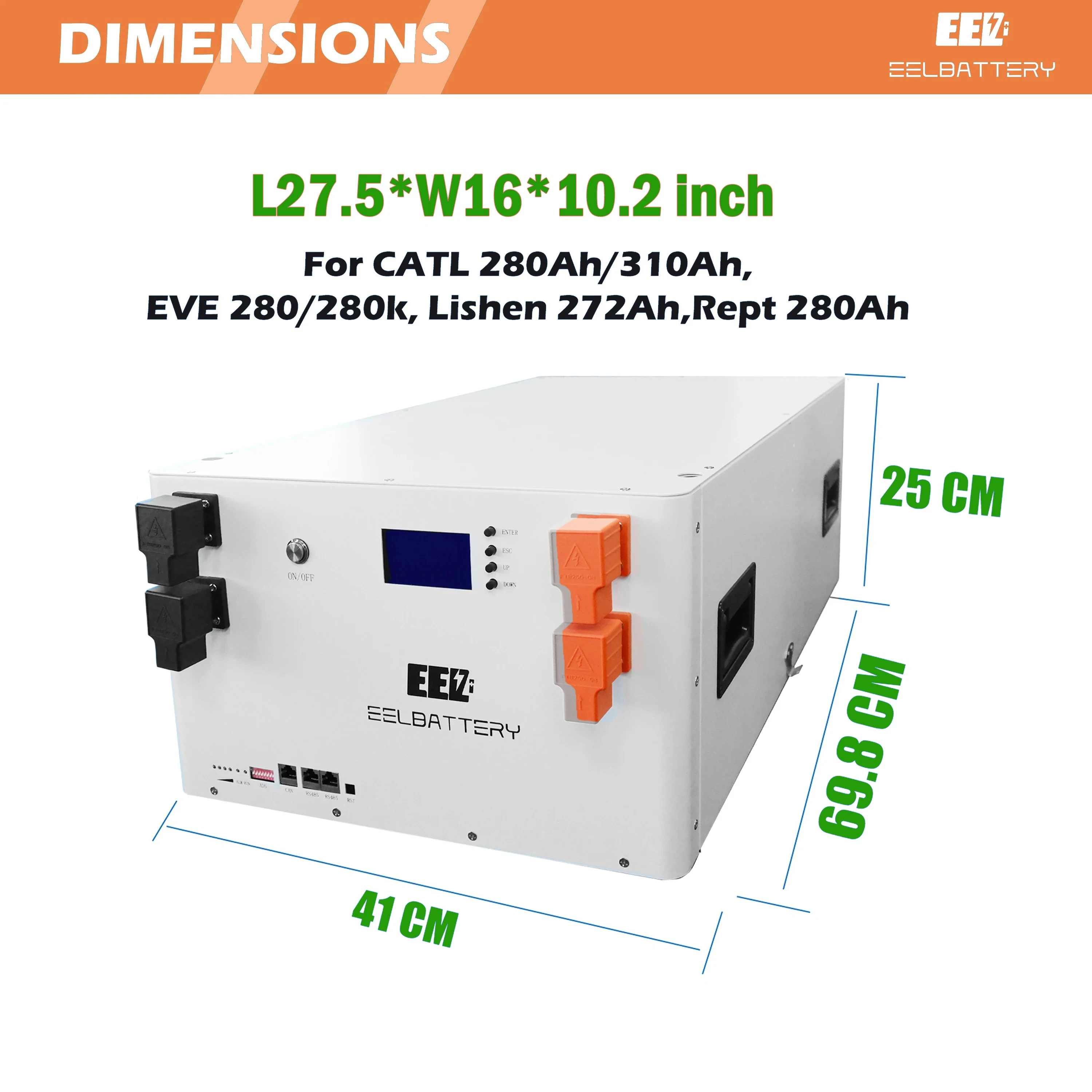 EEL 230Ah Battery Box V3 280Ah LiFePO4 16S 48V 200A DIY Solar Batteries Case With Fuse Stackable Camping Power Bank Server Rack