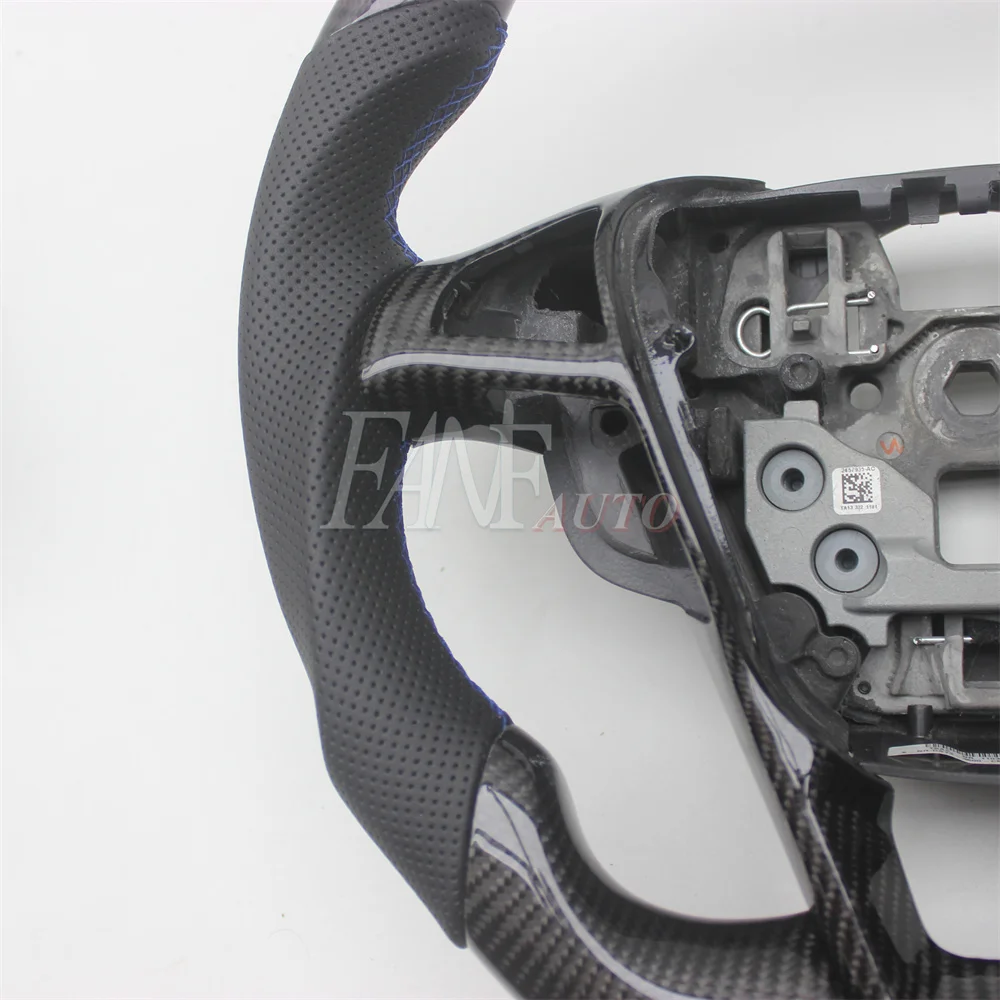 Replacement Real Carbon Fiber Steering Wheel with Leather for Ford Mondeo MK5 2014-2020