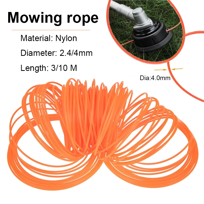 linha de nylon trimmer round para grass weed eater string substituicao para garden trimmers orange m 10m comprimento 01