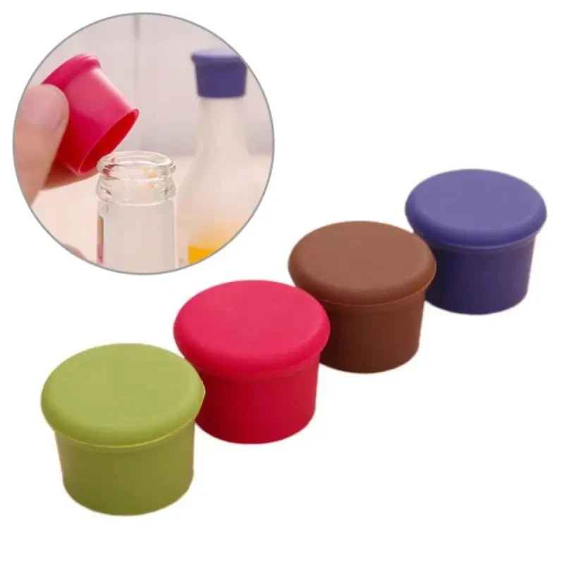 1-6Pcs Leak Free Wine Stopper Silicone Beer Beverage Bar Accessories Fresh Keeping Sealers Champagne Closures Wine Bottle Cap