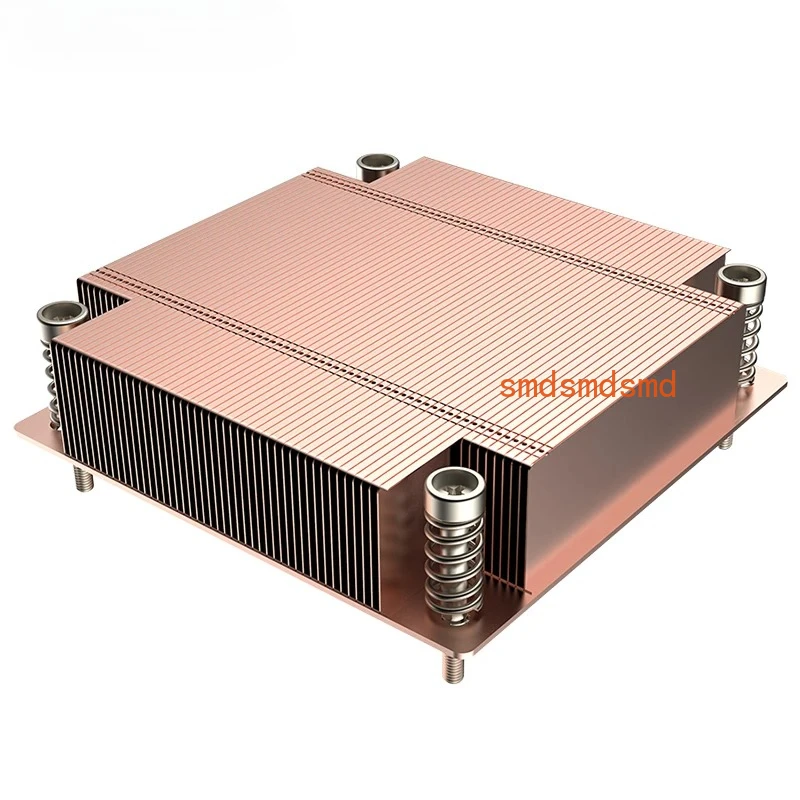 New Full Copper 1U Passive Fanless CPU Cooler For Intel LGA1700 78x78MM Hole Spacing 200W TDP
