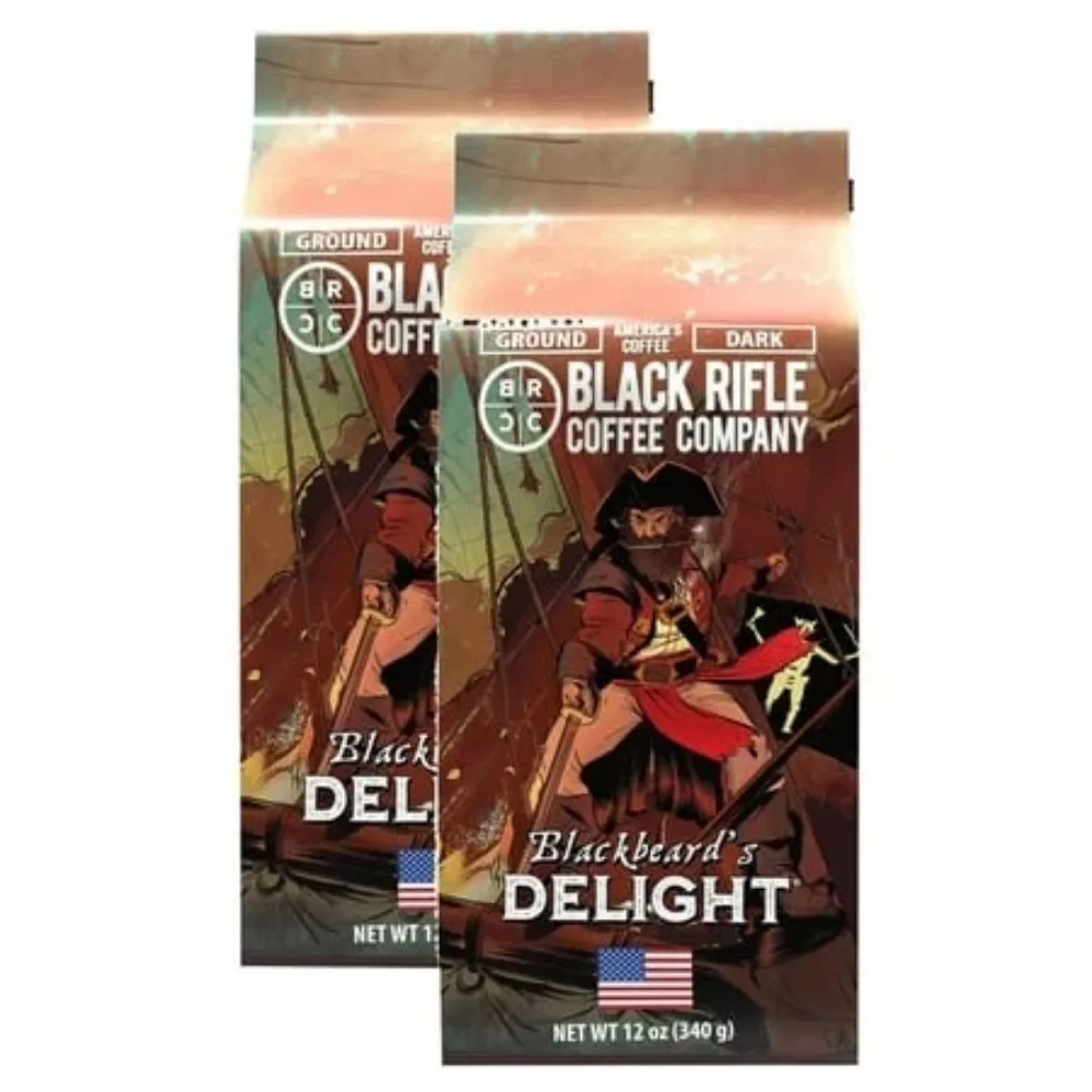 

(2 pack) Black Rifle Coffee Company Blackbeard's Delight, Dark Roast, Ground Coffee, 12 oz