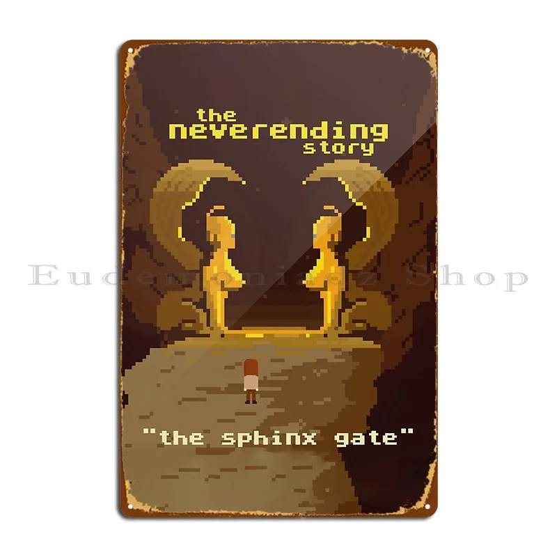 The Sphinx Gate 80s Video Game Fan Art Metal Sign Rusty Printed Club Cinema Club Tin Sign Poster