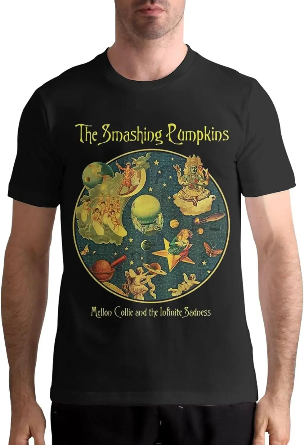 Men's T-Shirts The Smashing Rock Pumpkins Band Short Sleeve Shirts Summer Crewneck Cotton Tees Top Black X-Large