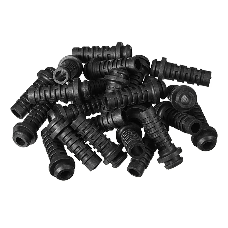 uxcell 20Pcs 15# 5mm Black Rubber Strain Relief Cord Boot Protector Cable Sleeve Hose 27x8x5mm For Power Tool Cellphone Charger