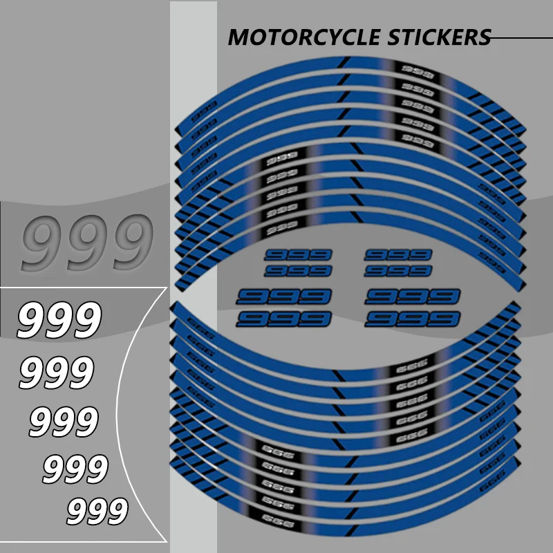 

Motorcycle Front Rear Wheel Sticker Inner Rim Tyre Reflective Waterproof Decorative Stickers Decals For Ducati 996 999