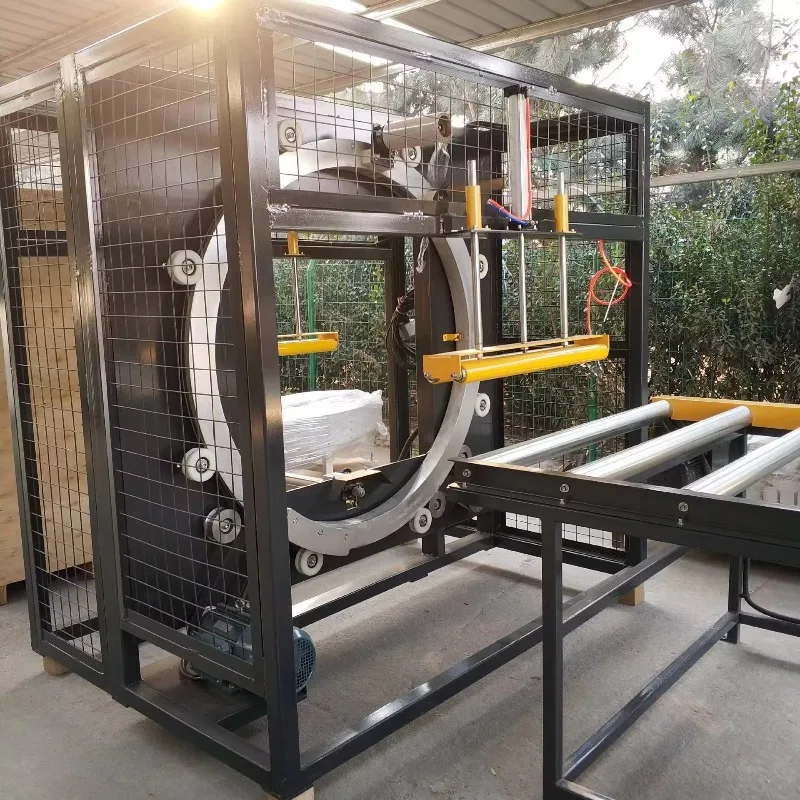 Horizontal Pipe Wrapping Machine Orbital Stretch Film Spiral Wrap Packing Machine Customize