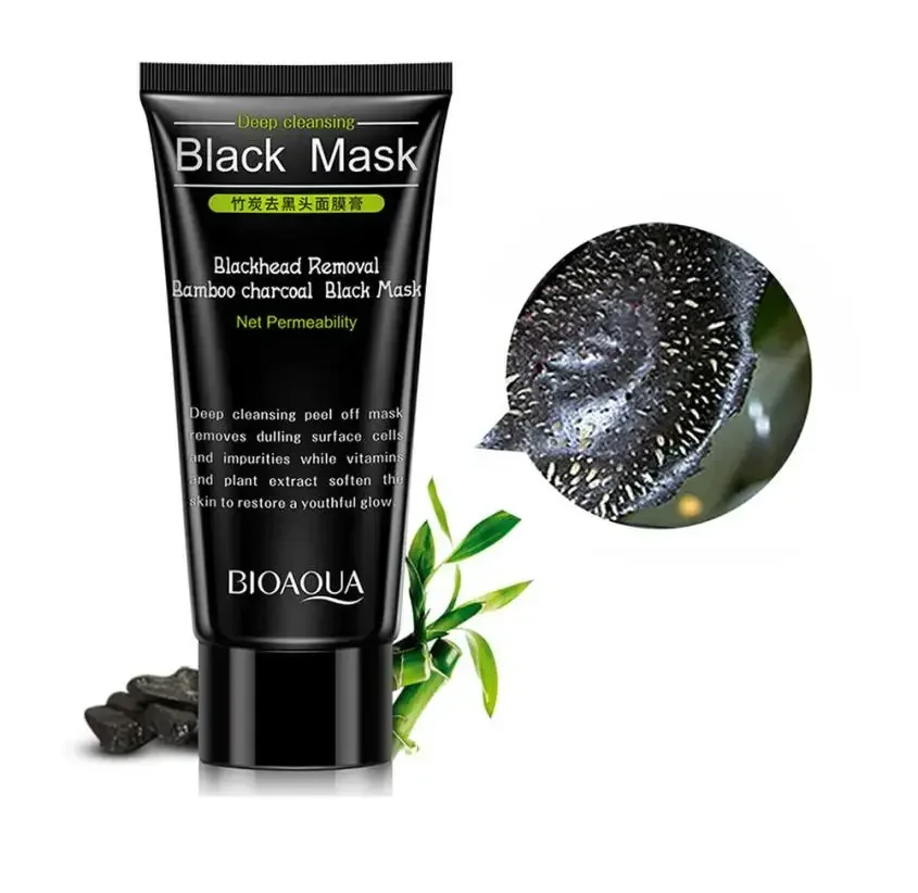 Bioaqua 60ml Deep Cleansing Purifying Peel Off Mud Blackhead Face Mask Black Skin Care  Face Peeling