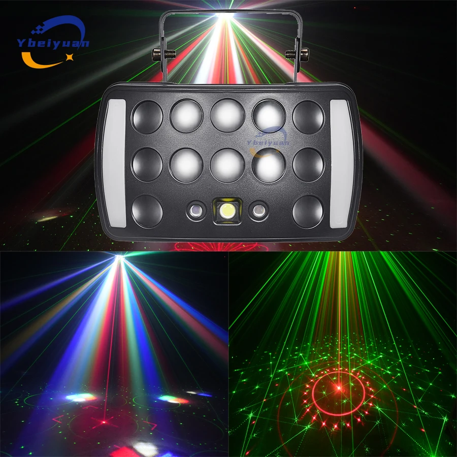 4 in 1 LED Butterfly Light Red And Green Laser Pattern, LED Strobe, DMX512 Disco Dj Party Wedding KTV Bar Stage Light Effect