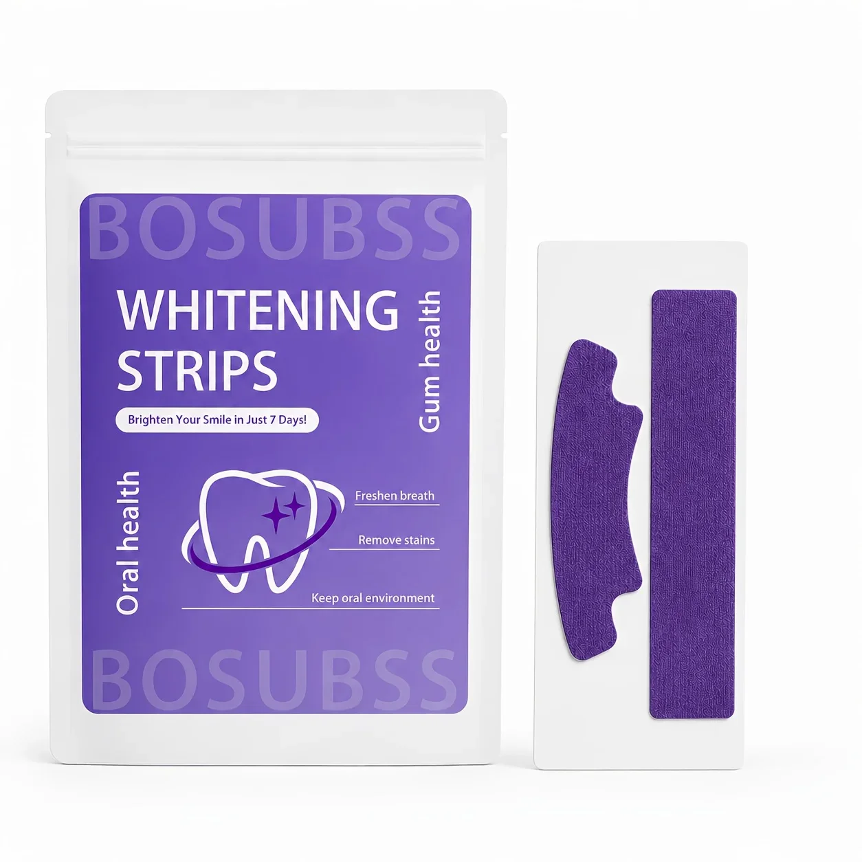 BOSUBSS Dry-Type Smile Care Strips, 1/2/3 Pairs Upper & Lower Purple Strip Sheets, Easy Home Oral Beauty Routine
