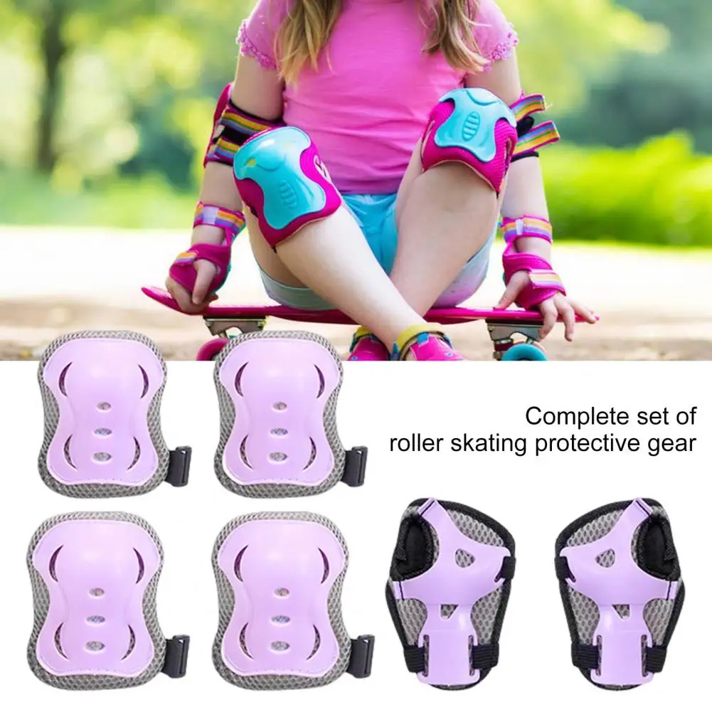 1 Set Kids Roller Skating Protective Gear Skateboarding Scooter Biking Cycling Sports Toddlers Boys Girls Wrist Guard Knee Elbow