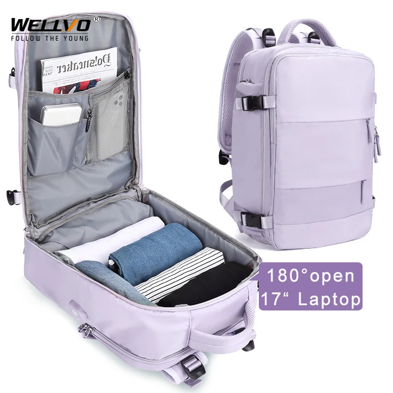 17 Laptop Multifunction Travel Backpack Fashion Student Book Bags Large Capacity Travelling Bag USB Charging Mochila XA82C