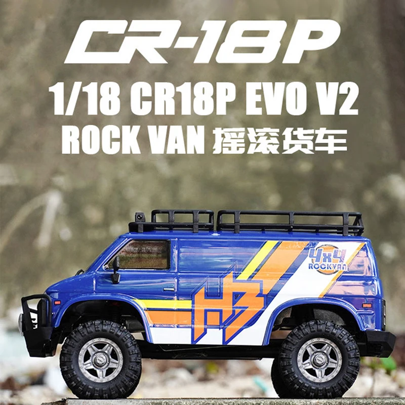 HOBBYPLUS 1/18 RC 4WD geborstelde klimauto CR18P EVO V2 ROCK VAN Rock Truck 2.4G afstandsbediening speelgoed voor volwassenen en kinderen