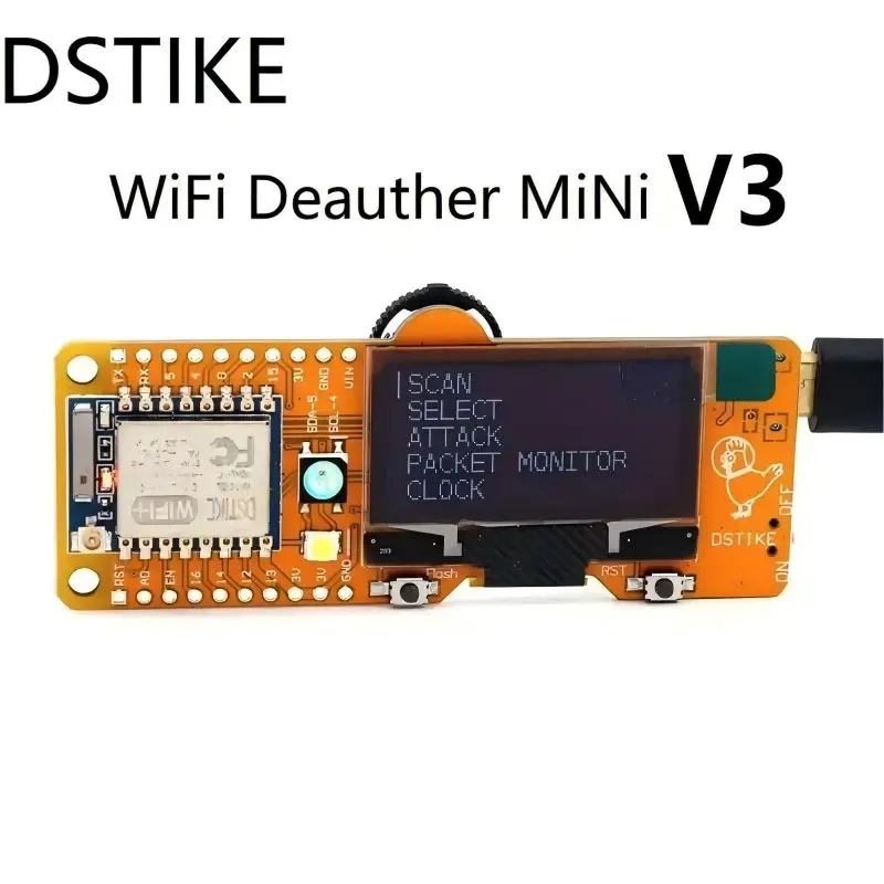 

ESP8266 OLED Development Board 1.3 Inch Screen DSTIKE WiFi Deauther MiNi V3 for Attack Disconnect 2.4G WiFi/Create fake networks