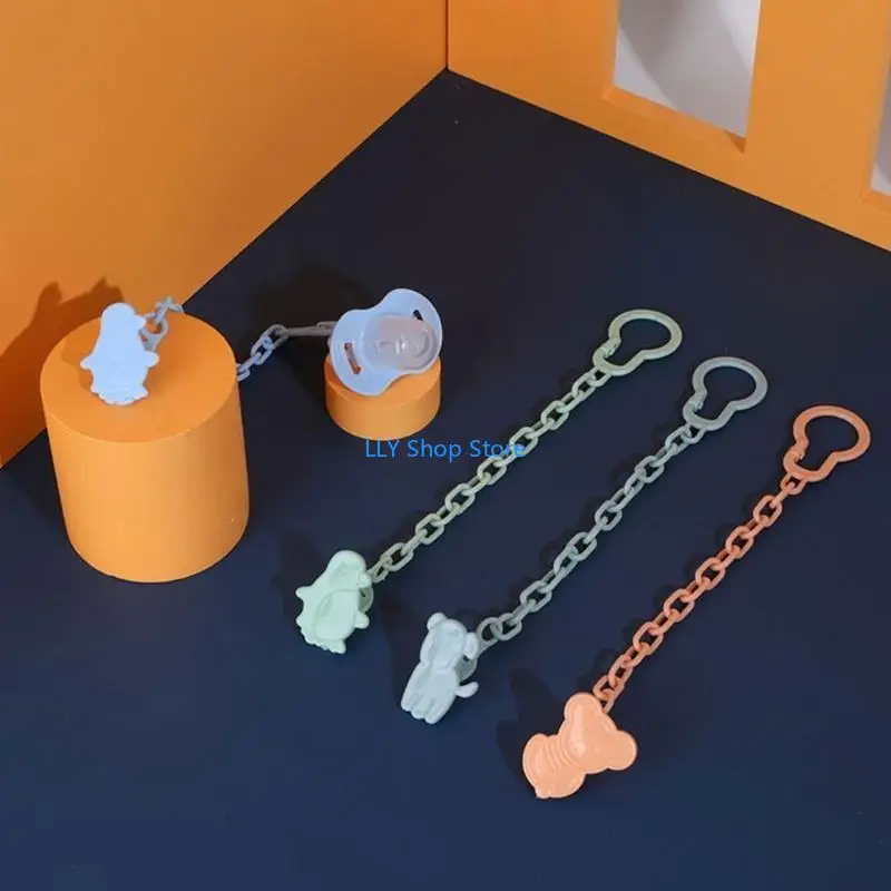 

T8UD Dummy Clips Pacifier Holders Leashes Set Soother Chains Clips for Newborn Babies