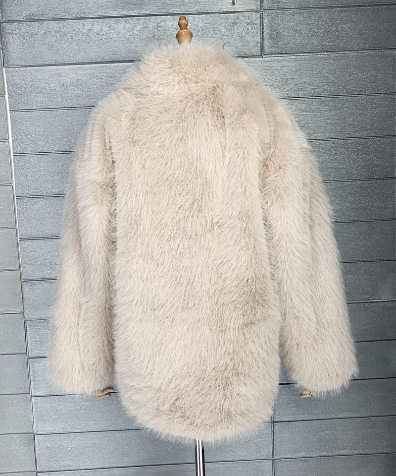 Manteau d'hiver en fausse fourrure pour femme, veste à revers, streetwear féminin, promotion combinée