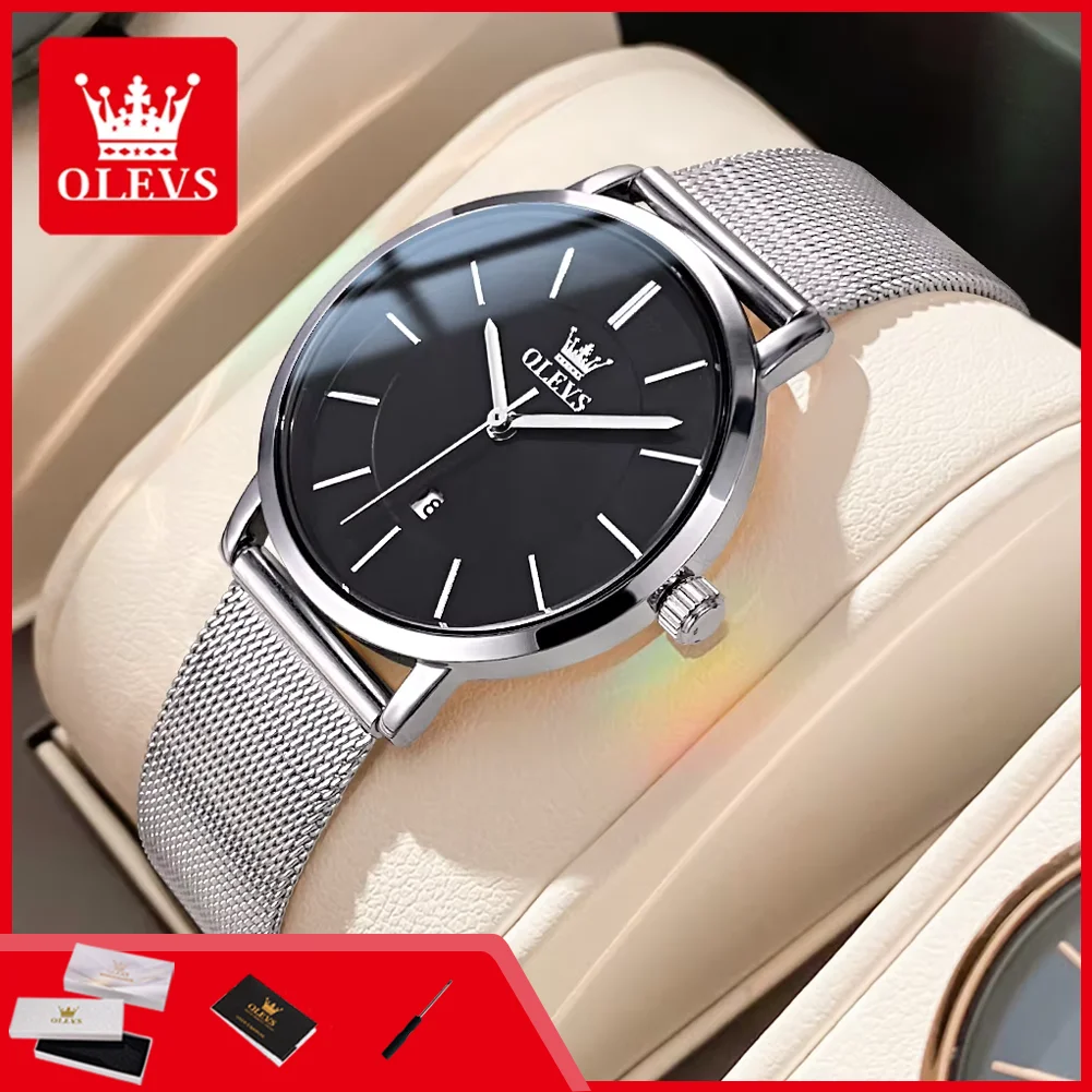 

OLEVS 5869 Minimalist Women's Watches Ultra Thin 6.5mm Original Quartz Watch for Women Waterproof Calendar Ladies Wristwatches