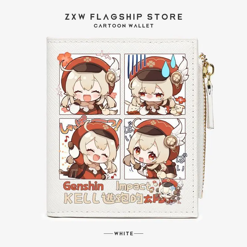 Permainan Anime Genshin Impact Klee Kaedehara Kazuha Dompet Koin Anak-anak Dompet Pendek Khusus Siswa Tempat Kartu