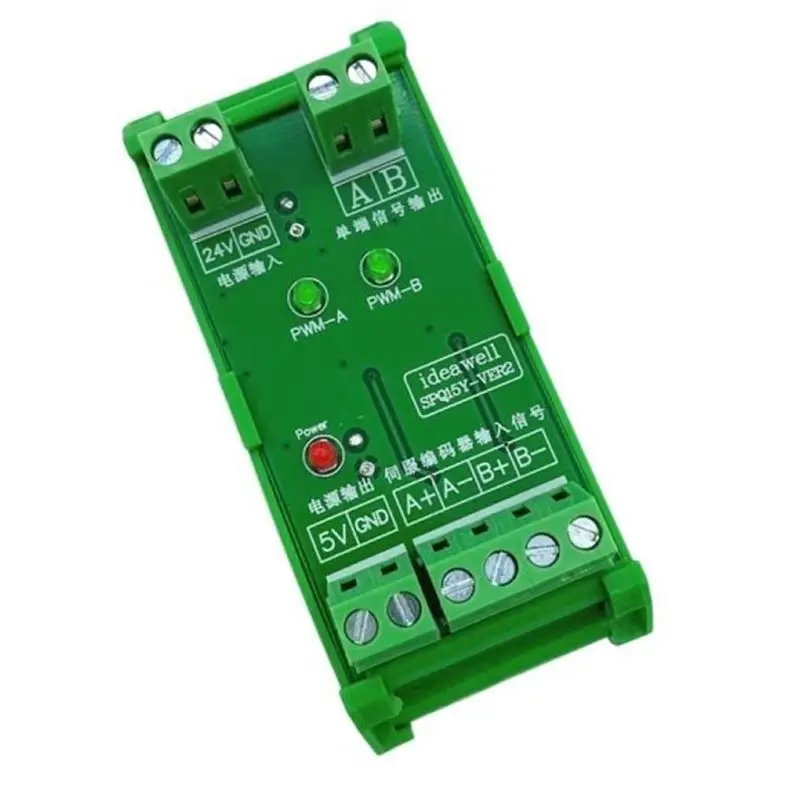 AT02-Differential Signal Converter Encoder Signal Converter 5V To 24V Single-Ended NPN/PNP 0-3.2Mhz Opto-Isolated For PLC Servo