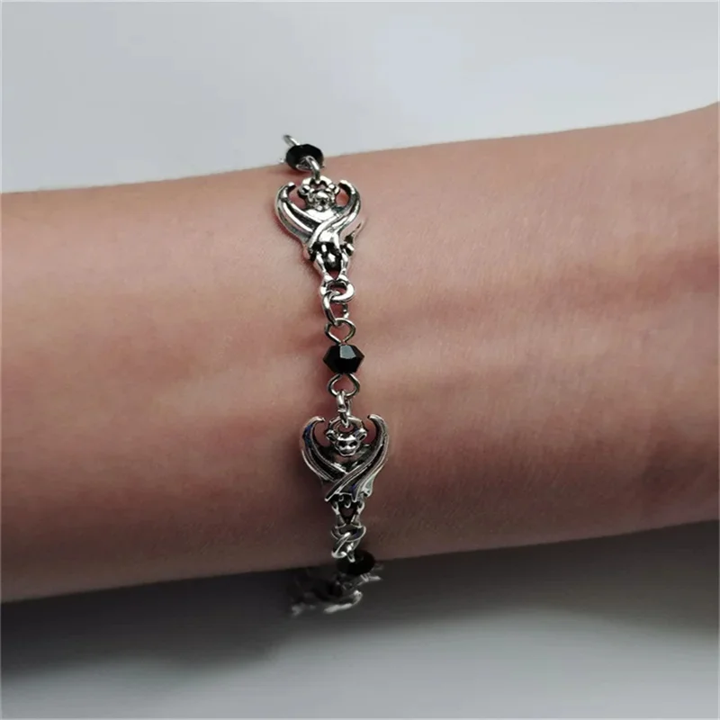 Gothic Bat Charm Bracelet - Goth Jewelry Unisex