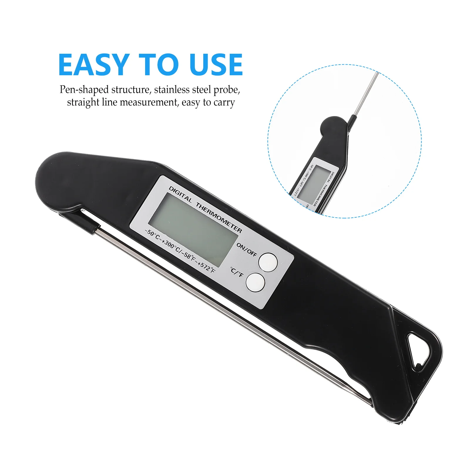 

Digital Electronic Thermometer ABS Meat Cooking Temperature Tester for Grill Oven Smoke Hot Food Stainless Steel Probe