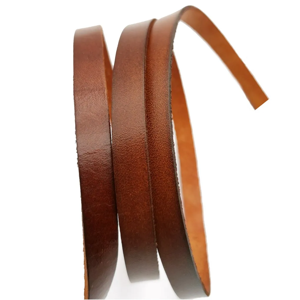 10.0mm Bracelet Band Flat Real Leather Strip 10x2mm Distressed Brown