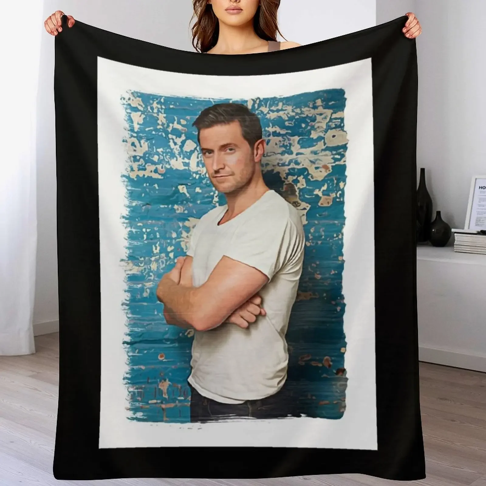 Music Retro Richard Armitage Paint Splash Cool Graphic Gift Throw Blanket Vintage Soft Blankets