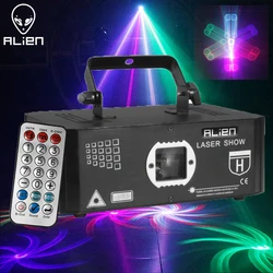 ALIEN 500mW RGB Laser Stage Lighting Projector Effect Beam 3D Illusion Animation Network 10 IN 1 DJ Disco Party Holiday Lights