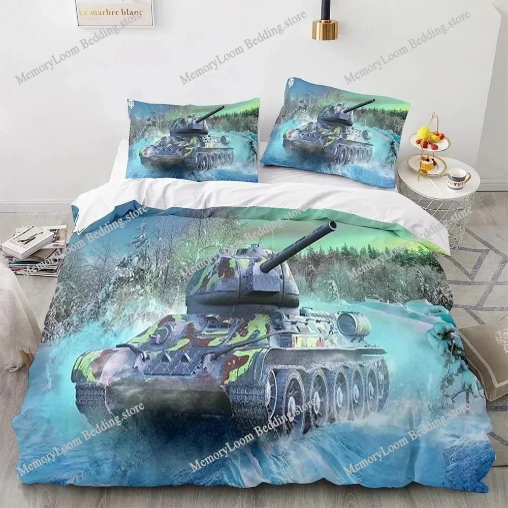 3D Printed World of Tanks Bedding Set Boys Girls Twin Queen Size Duvet Cover Pillowcase Bed Kids Adult Home Textileextile