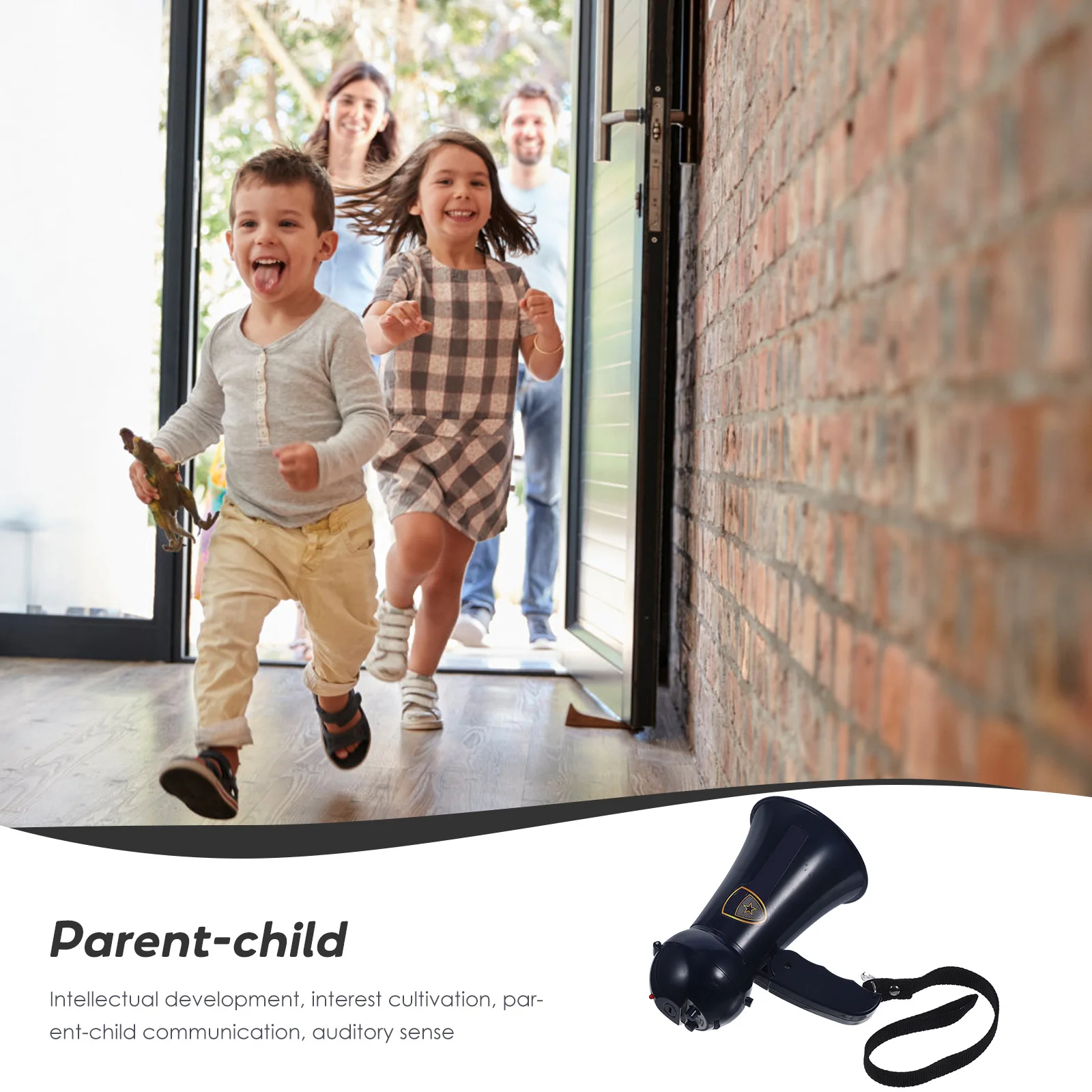 مكبر صوت صغير للشرطة باللون الأزرق الياقوت خفيف الوزن ومكبر صوت للطوارئ ودليل لعب الأدوار التنكرية للأطفال #4