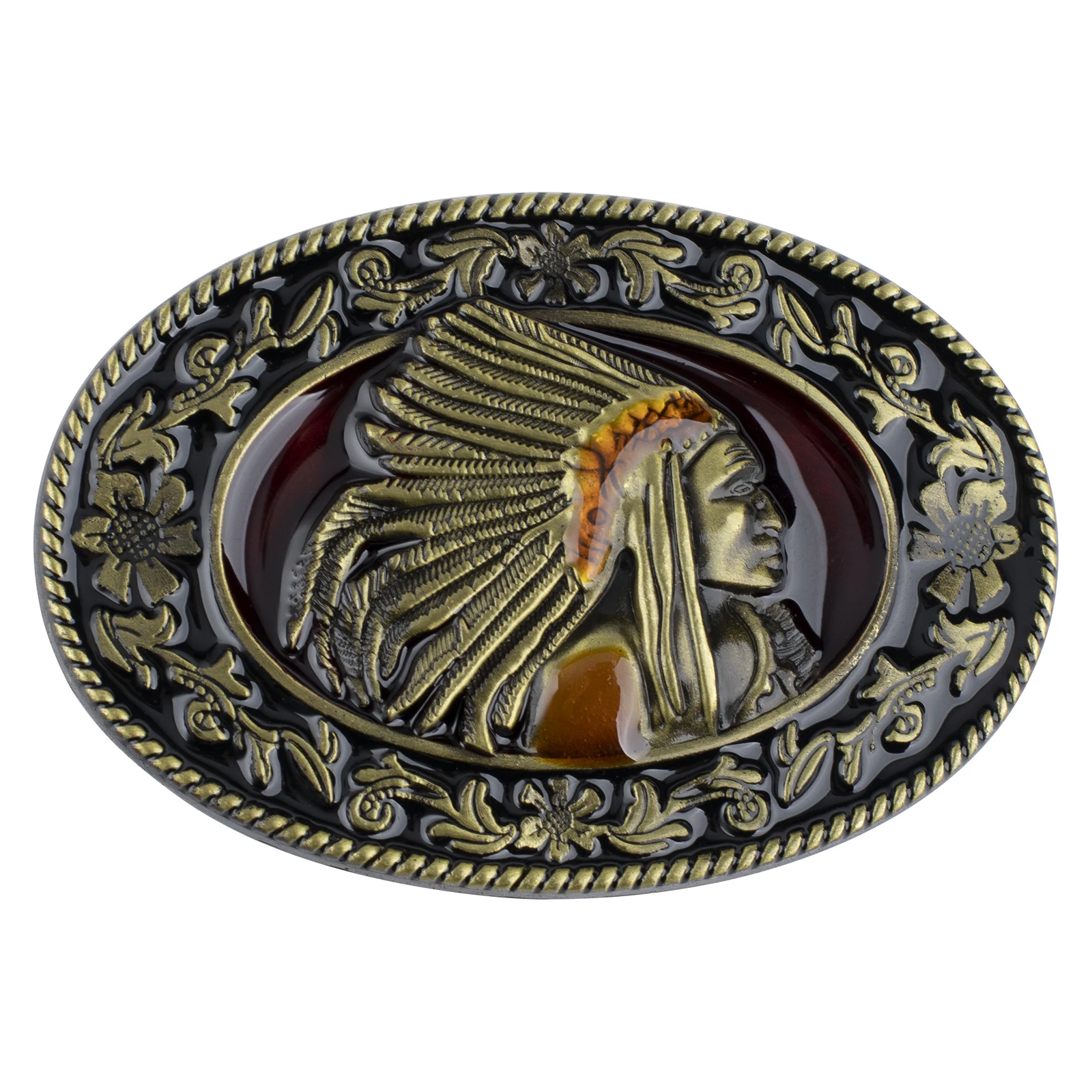 American Hieftain Oval Belt Buckle Alloy Men's and Women's Decorative Accessories