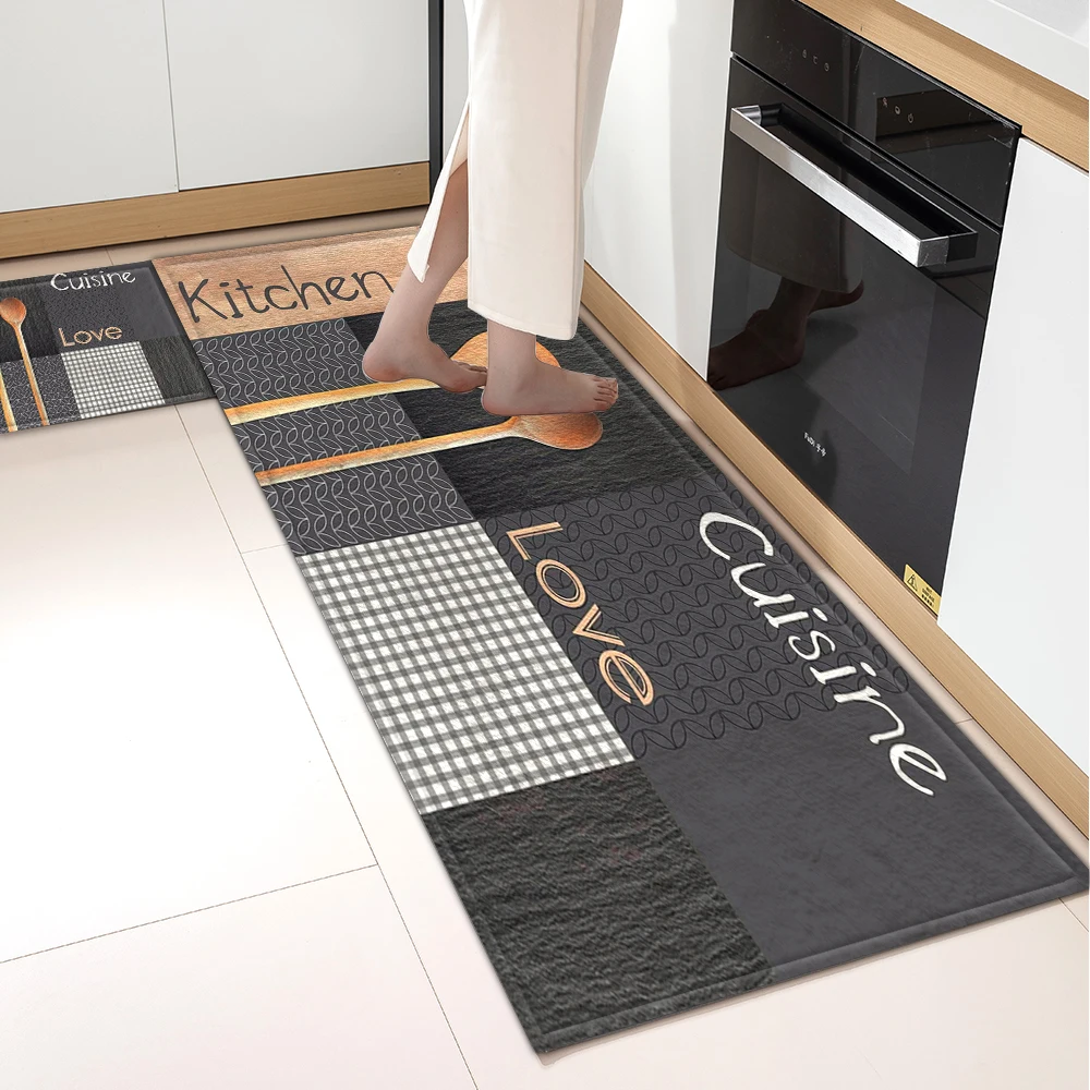 Kitchen Mat House Entrance Doormat Home Living Room Bedroom Balcony Floor Decoration Carpet Bath Door Hallway Anti-Slip Foot Rug