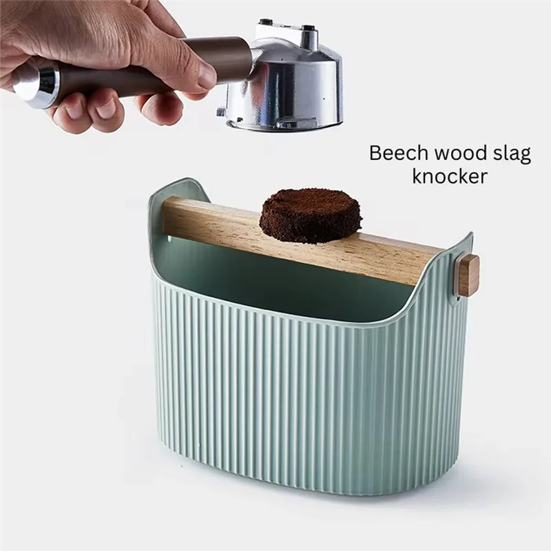 AT28-Coffee Knock Box Large Capacity Espresso Grounds Container Powder Beveled Residue Dump Bucket Maker Tools