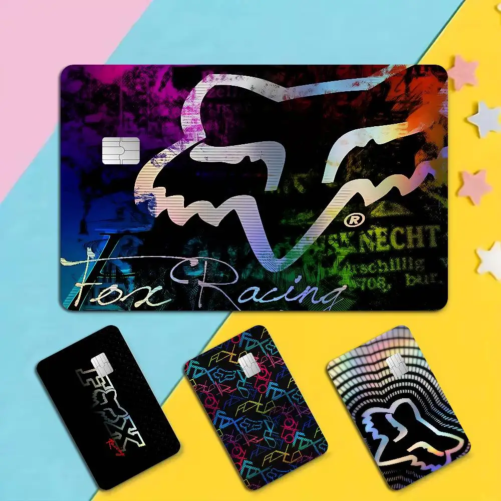 F-FOX Racing Car Moto Luxury Laser Bank Card Stickers Shiny Reflective DIY Card Decoration