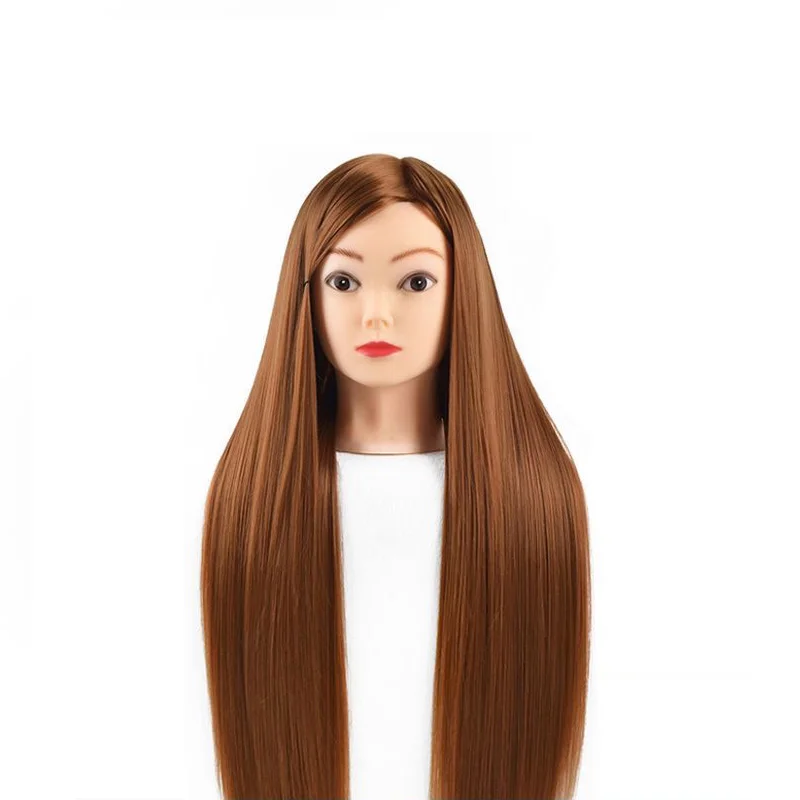 

Hair wig head mimics real hair, hairdressing model head practices curling hair, weaving hair, and makeup styling