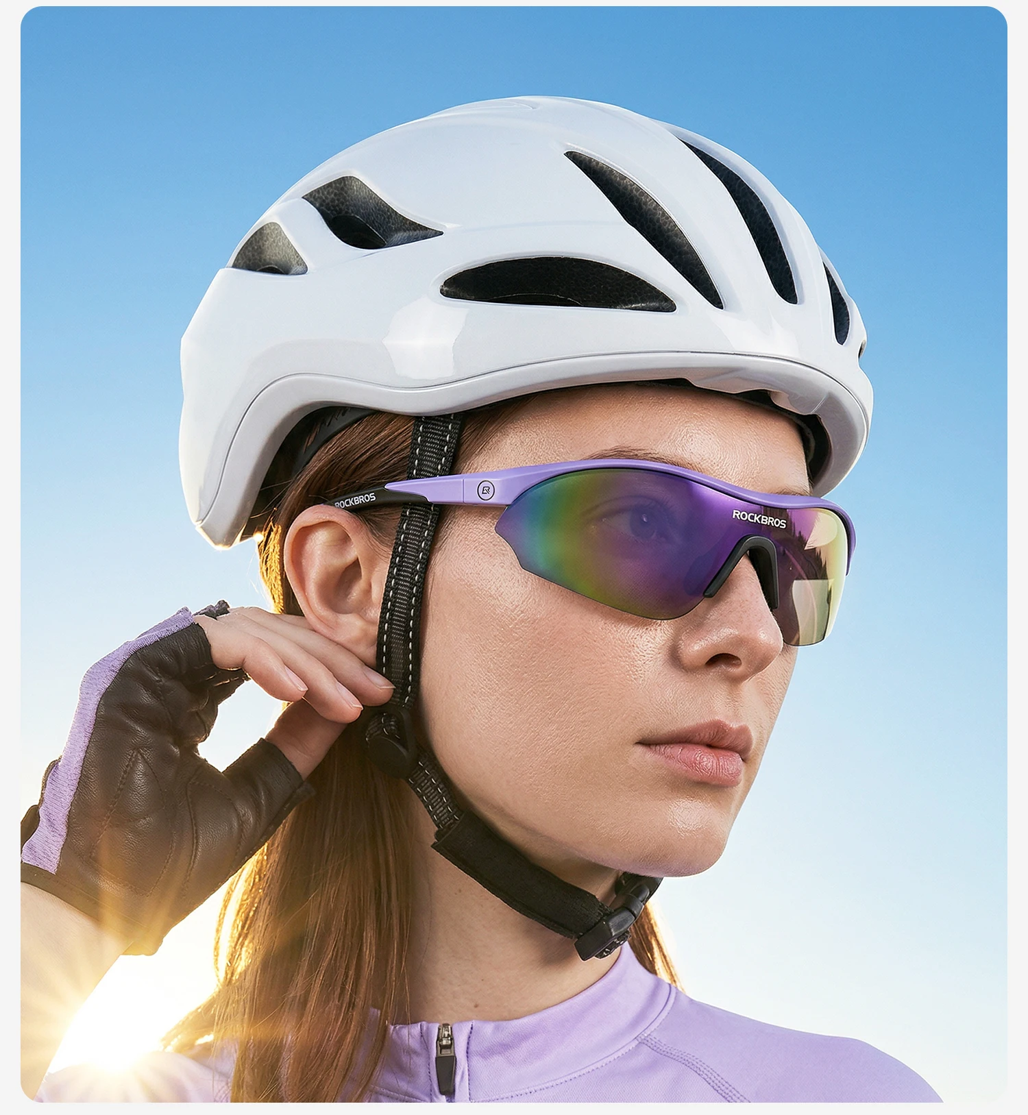 ROCKBROS Fahrradbrille UV400 Polarisierte Sport-Sonnenbrille Leichtgewicht UV-Schutz Winddichte Outdoor-Laufbrille – Detail 21
