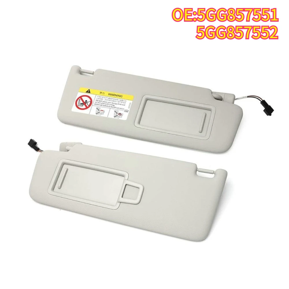 

High quality New For 1/2Pcs 5GG857551 5GG857552 VW Golf 7 MK7 2013-2021 Grey Front Sun Visor Panel With Makeup Mirror Sunshield