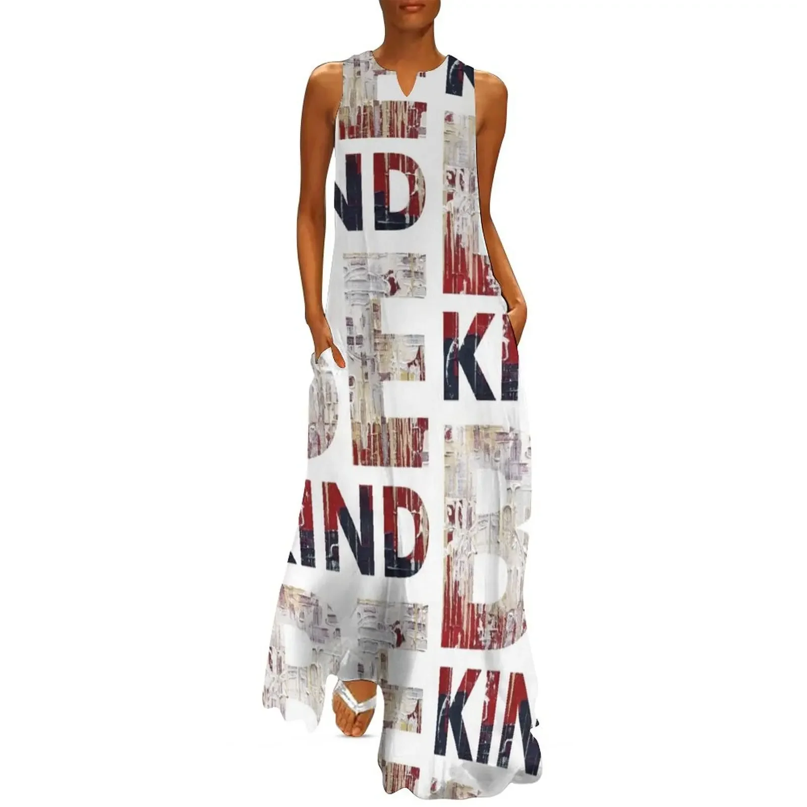 

BE KIND paint version Long Dress woman dress elegant dresses for women Dress