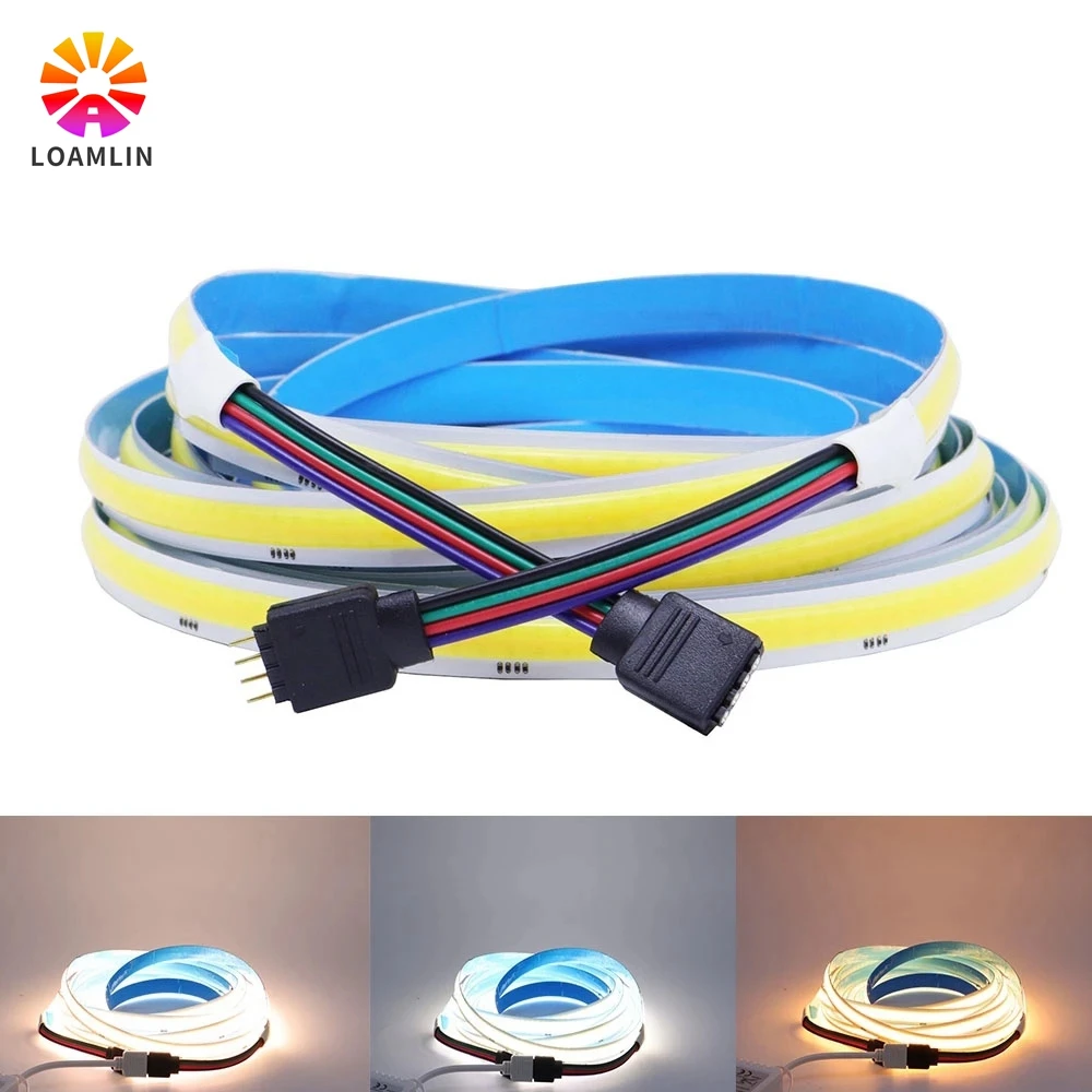 

COB LED Light Strip CCT/RGB/RGBW 840LEDs/m High Density Flexible FOB COB RA90 Linear Dimmable Led Lights DC24V