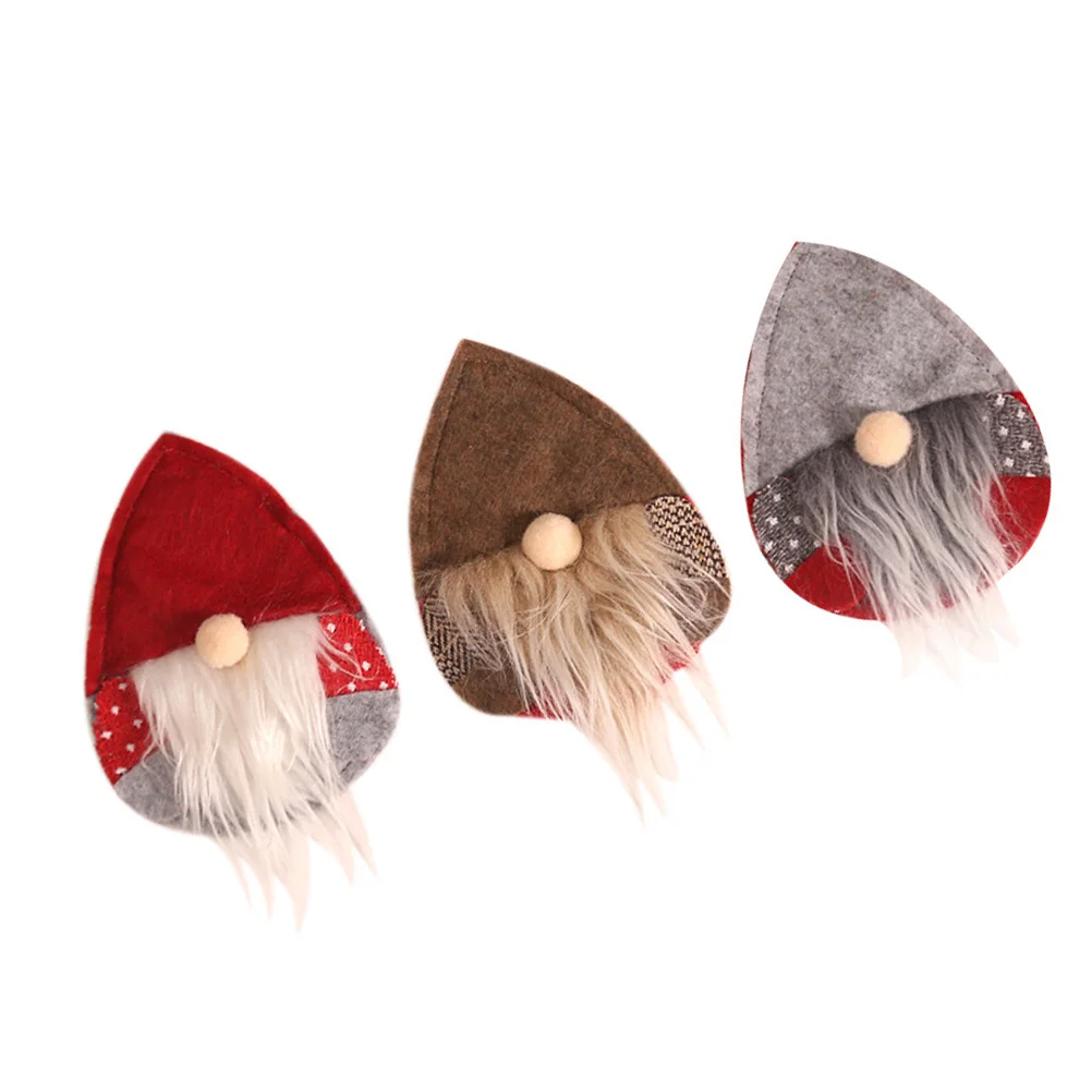 

3 Pcs Cutlery Holder for Party Set Table Christmas Decor Wine Bottle Cover Decorate Silverware Elder