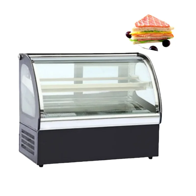

Commercial Air-cooled Curved Desktop Cake Preservation Cabinet with Defogging and Refrigerated Fruit Preservation Showcase Casep